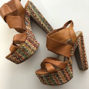 SUPER SALE Charles David raffia platform sandals